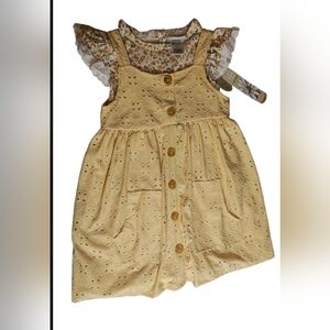 Yellow Eyelet Button-Down Dress